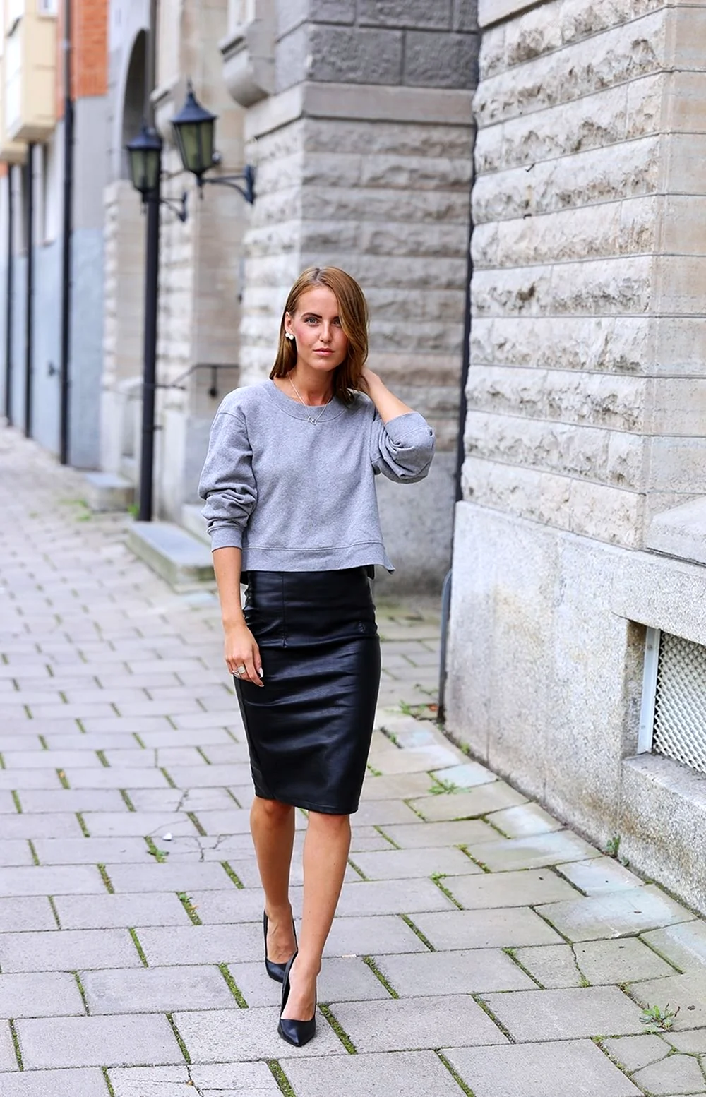 Chic кожаная юбка Street Style