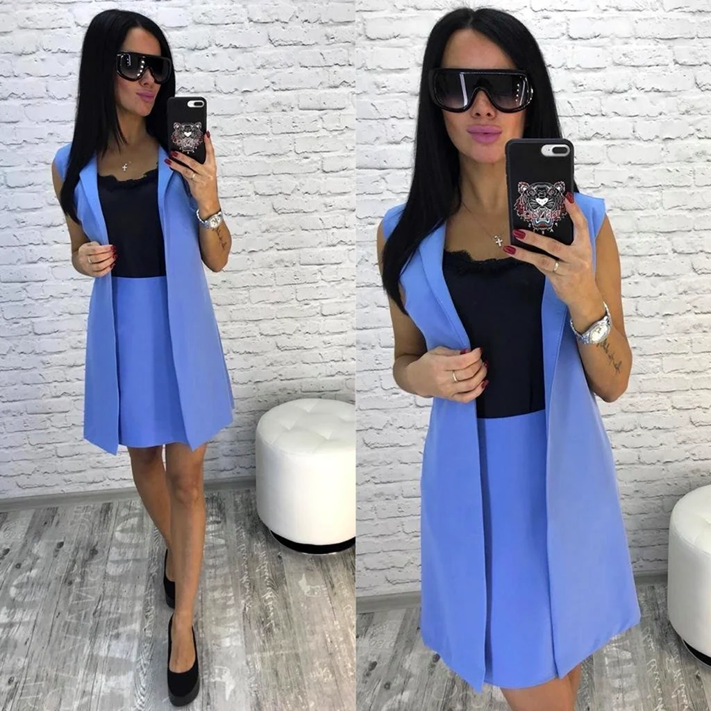 Костюм жилетка и юбка