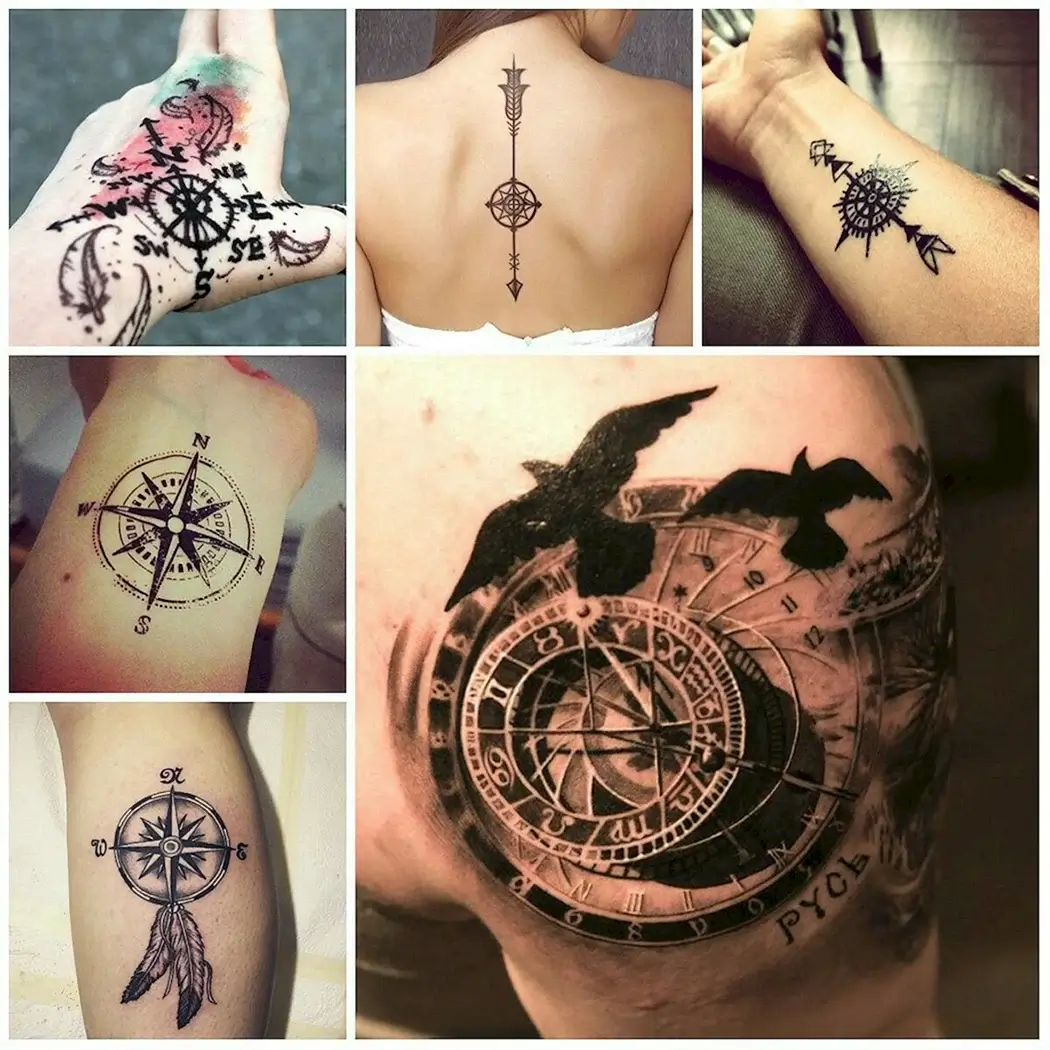 Компас символ тату