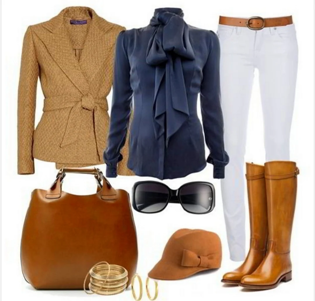 Луки с рыжими сапогами