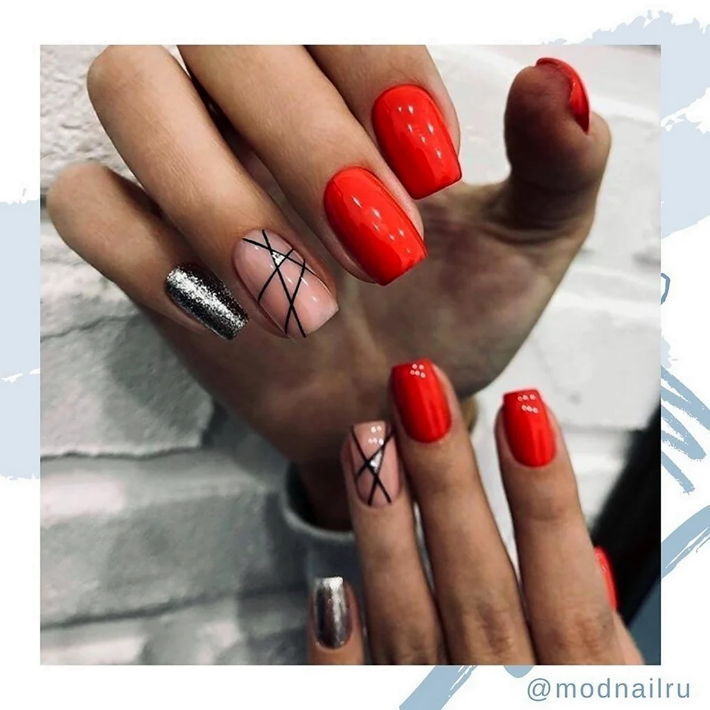 Красные ногти 2020 короткие