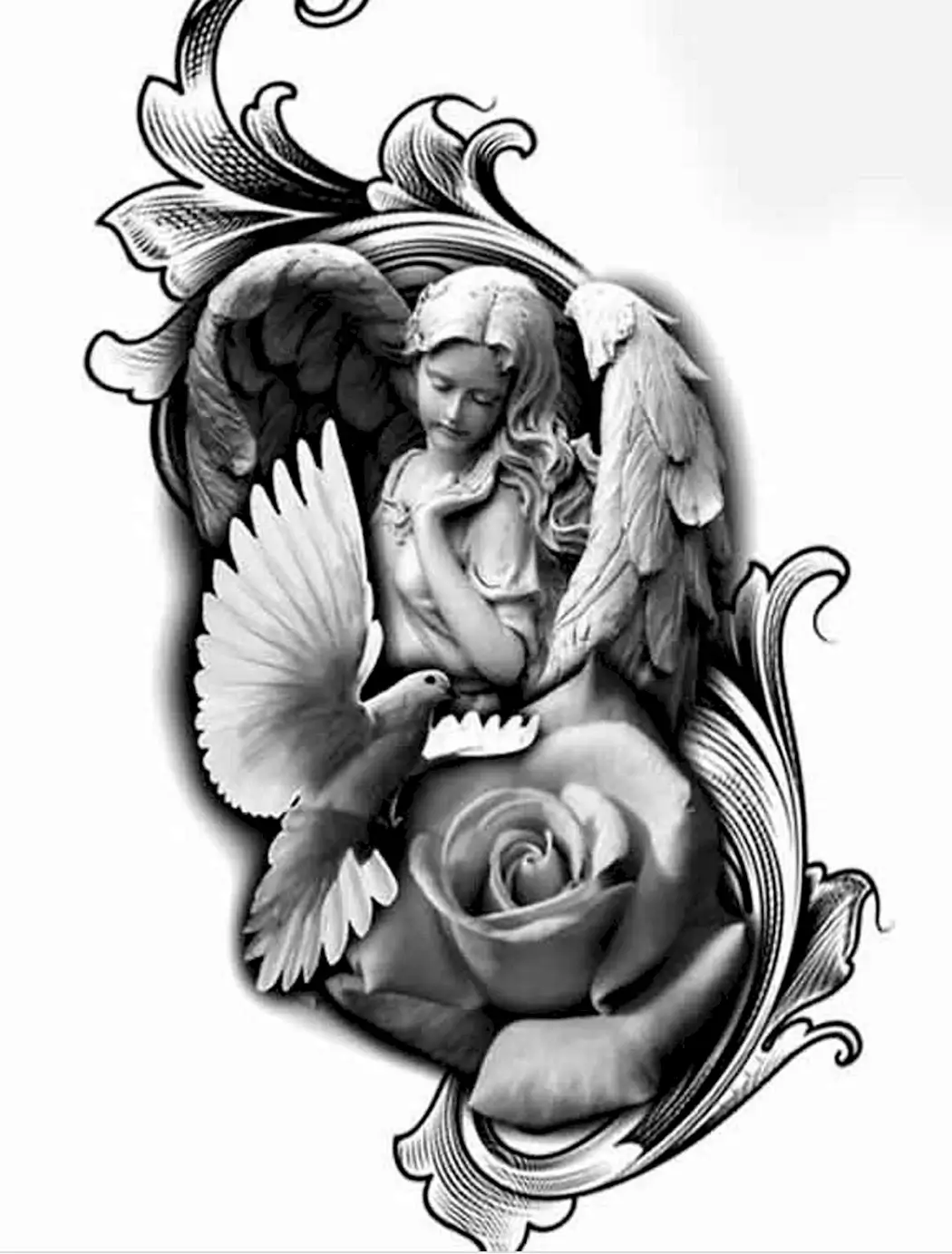Ангел тату эскиз