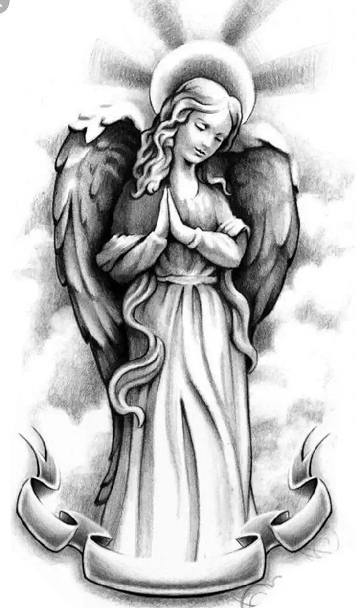 Ангел тату эскиз
