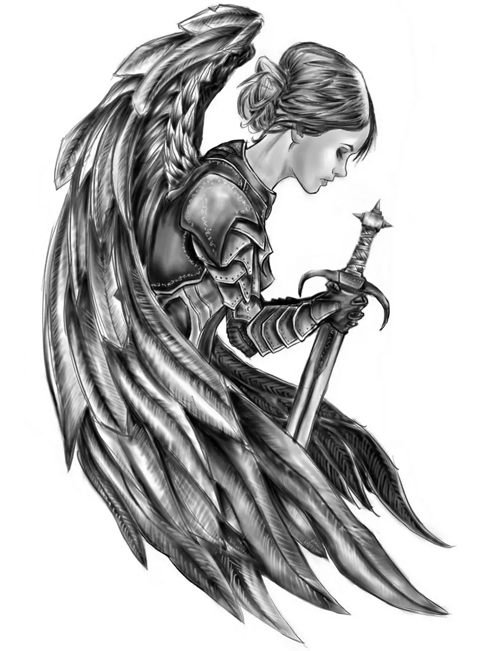 Ангел тату эскиз