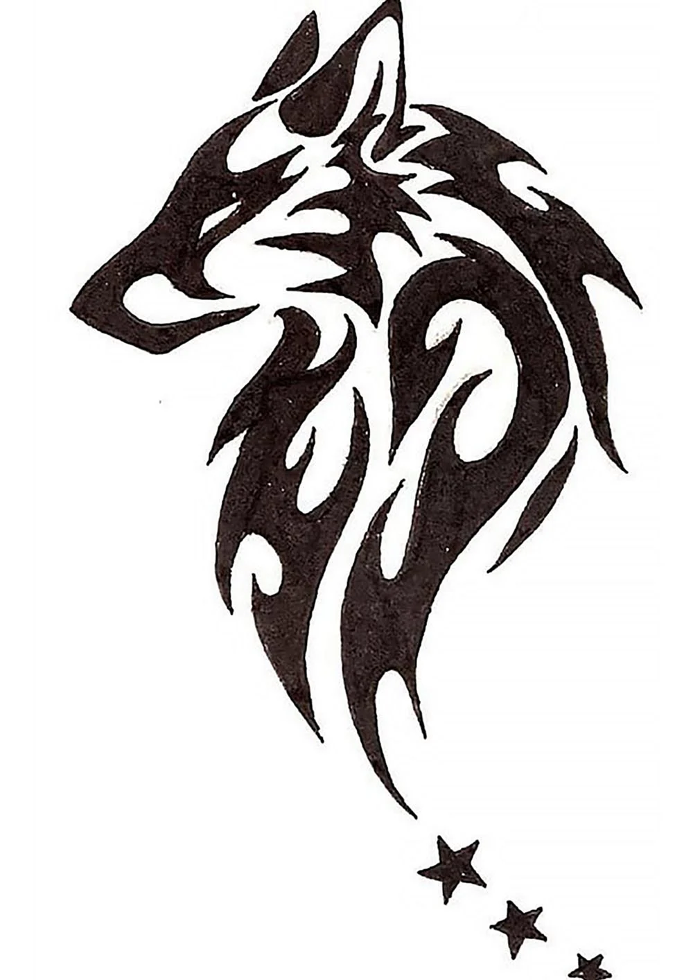Тату волк трайбл