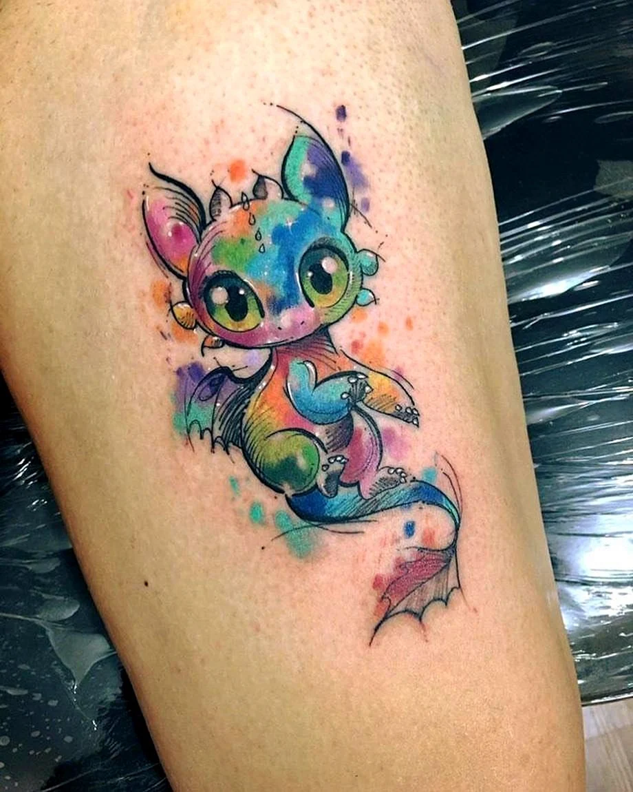 Небольшие цветные тату