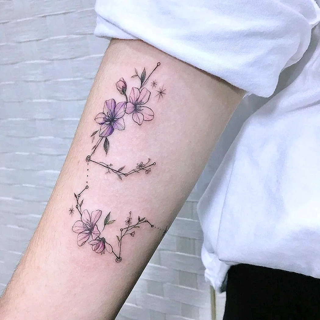 Созвездие Водолея тату на запястье