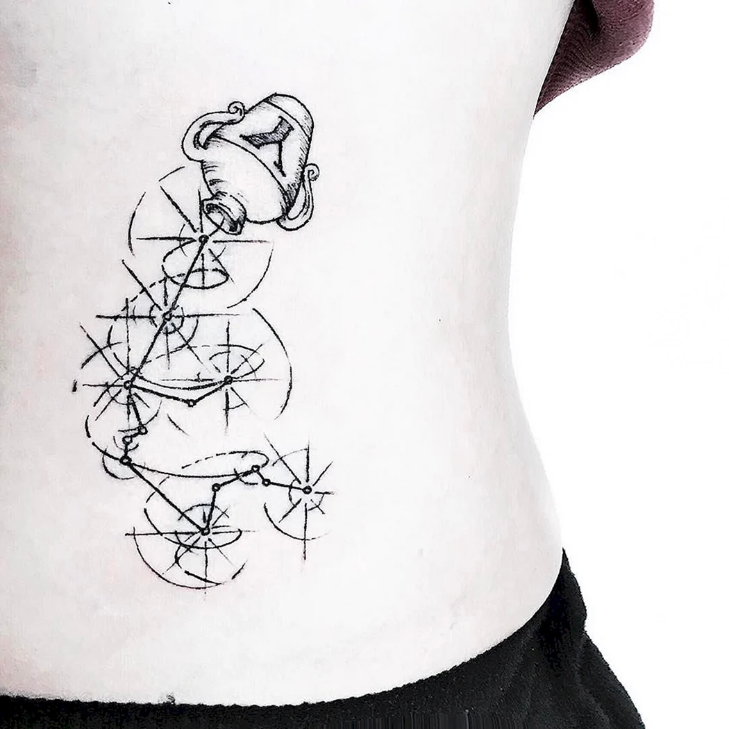 Созвездие Водолея тату эскиз