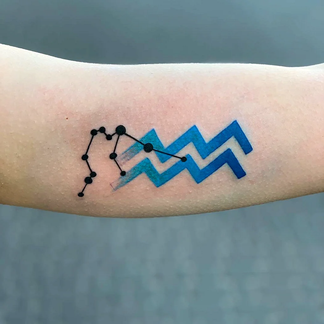 Тату знак зодиака Водолей