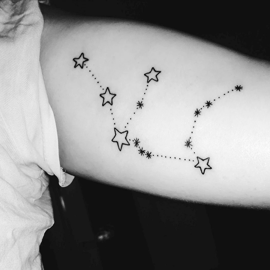 Тату знак зодиака Водолей Созвездие