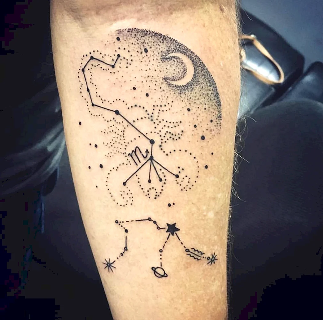 Созвездие скорпиона тату