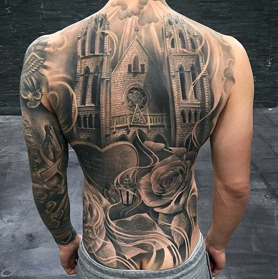 Тату на спине мужские