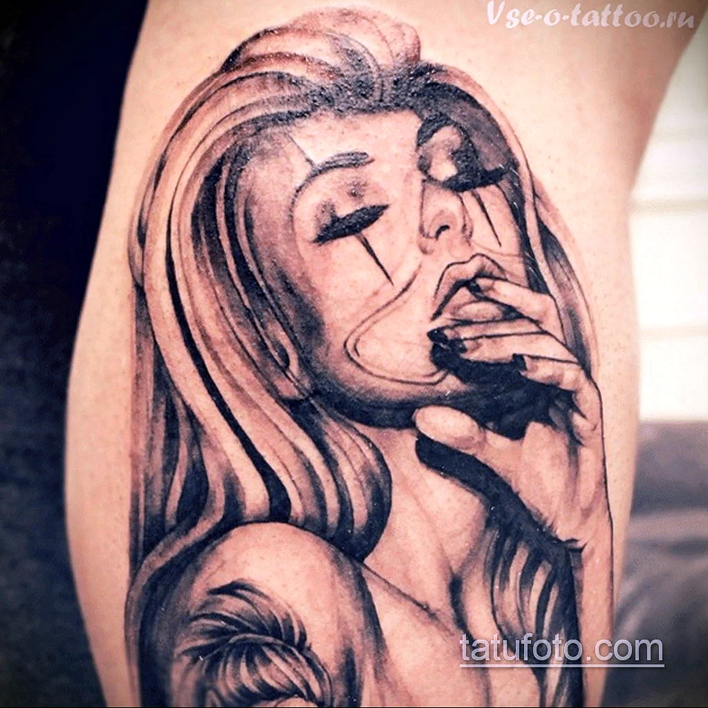 Тату с изображением девушки