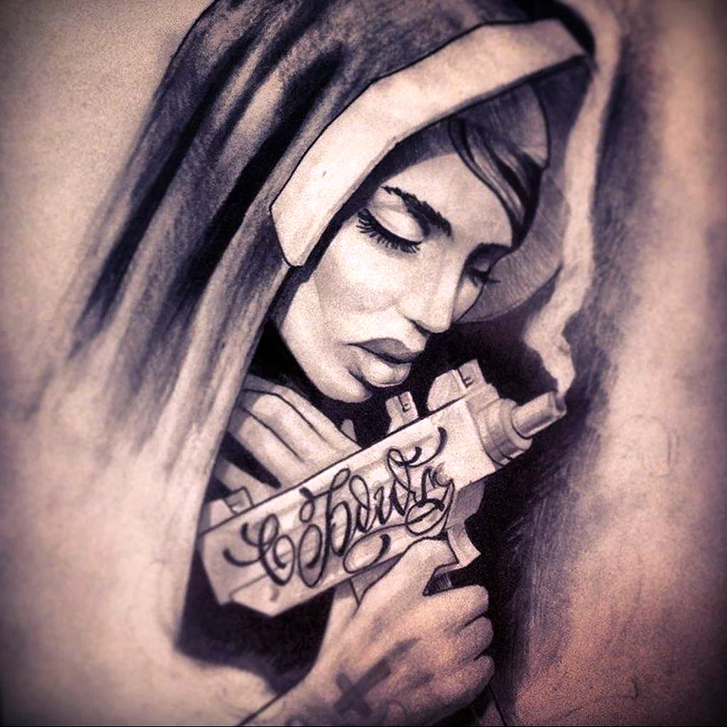 Дева Мария стиль Чикано