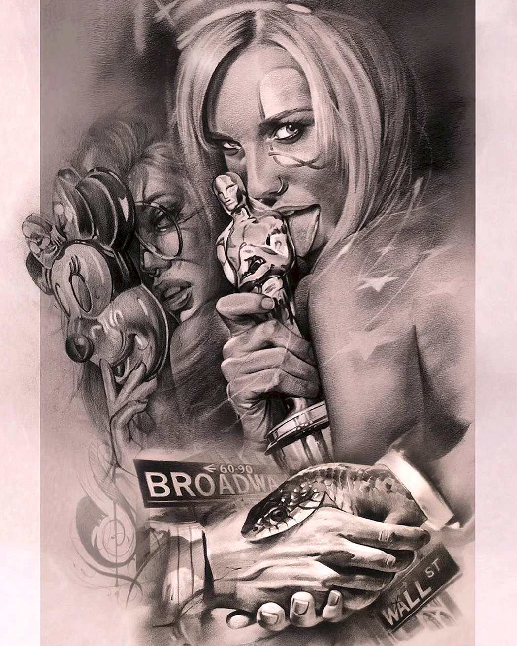 Тату стиль Чикано доллары