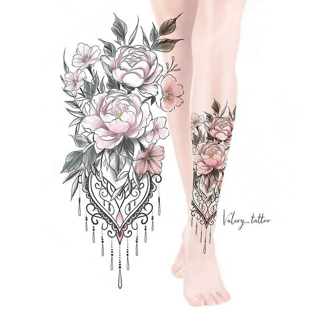 Эскизы тату для девушек на ногу