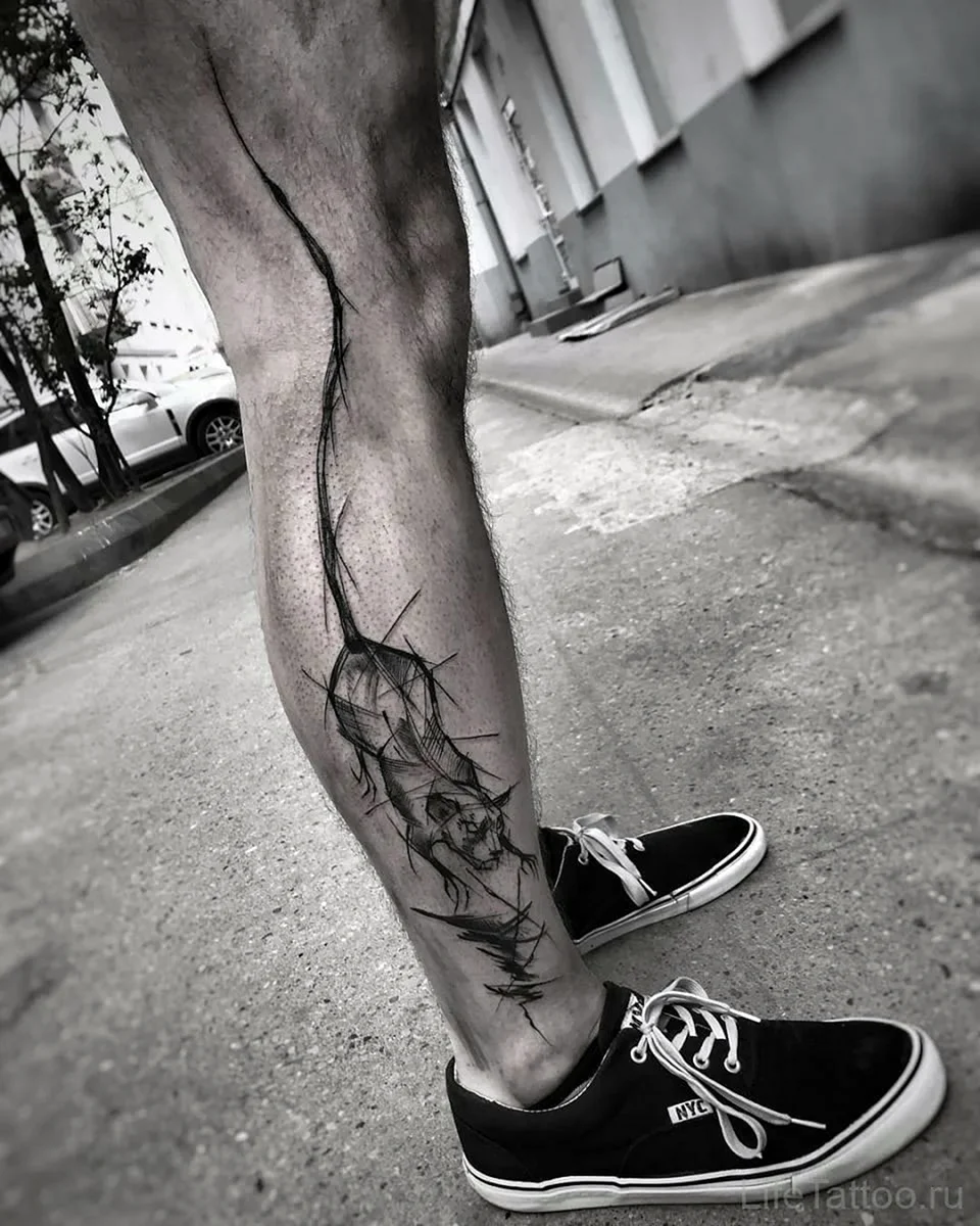 Тату на ноге мужские
