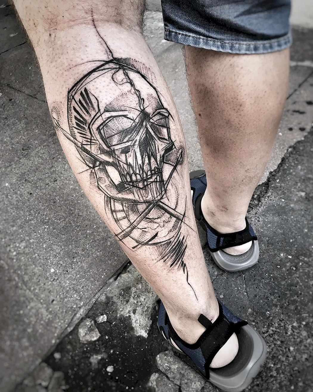 Тату на ноге мужские