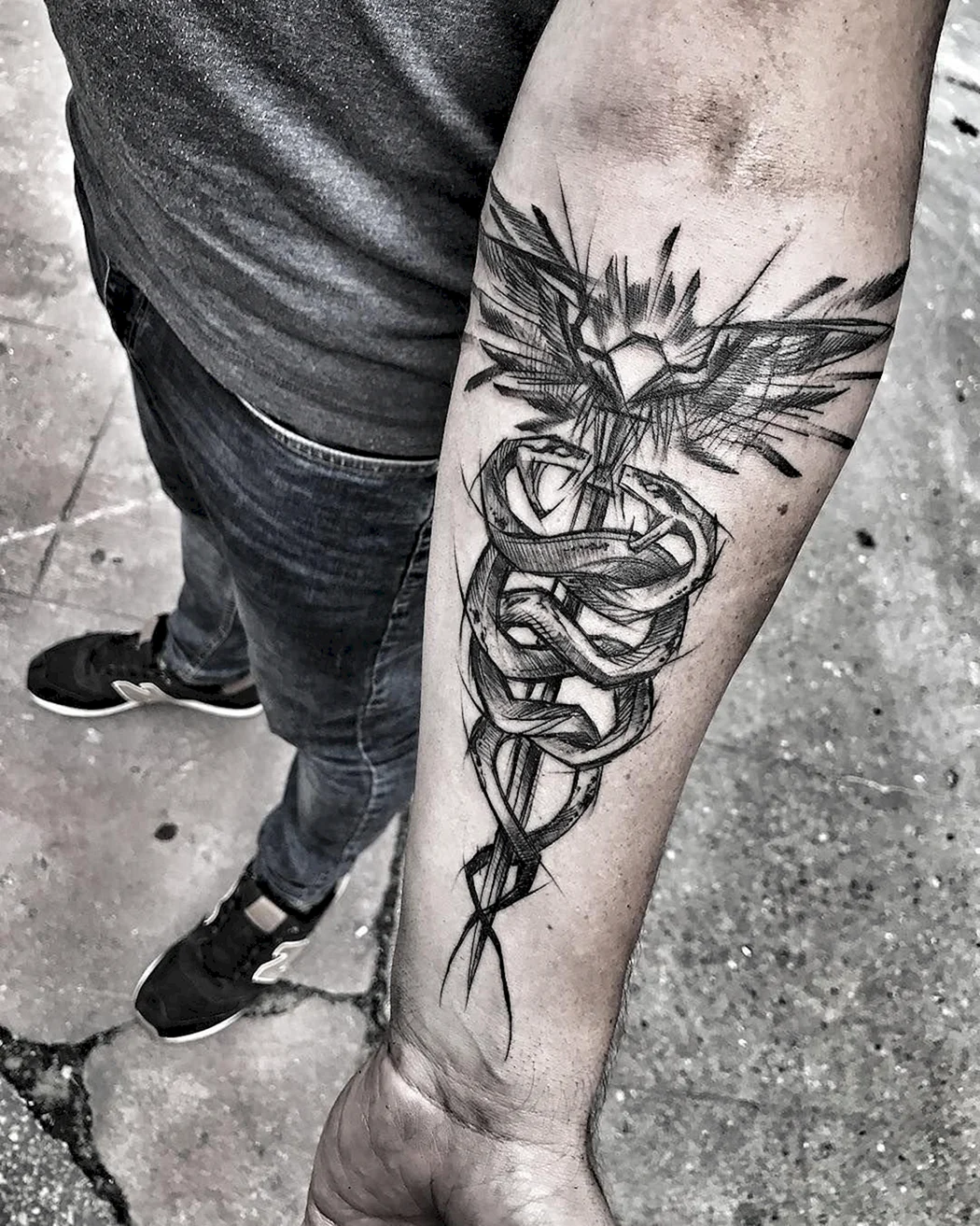 Inez Janiak эскизы предплечье