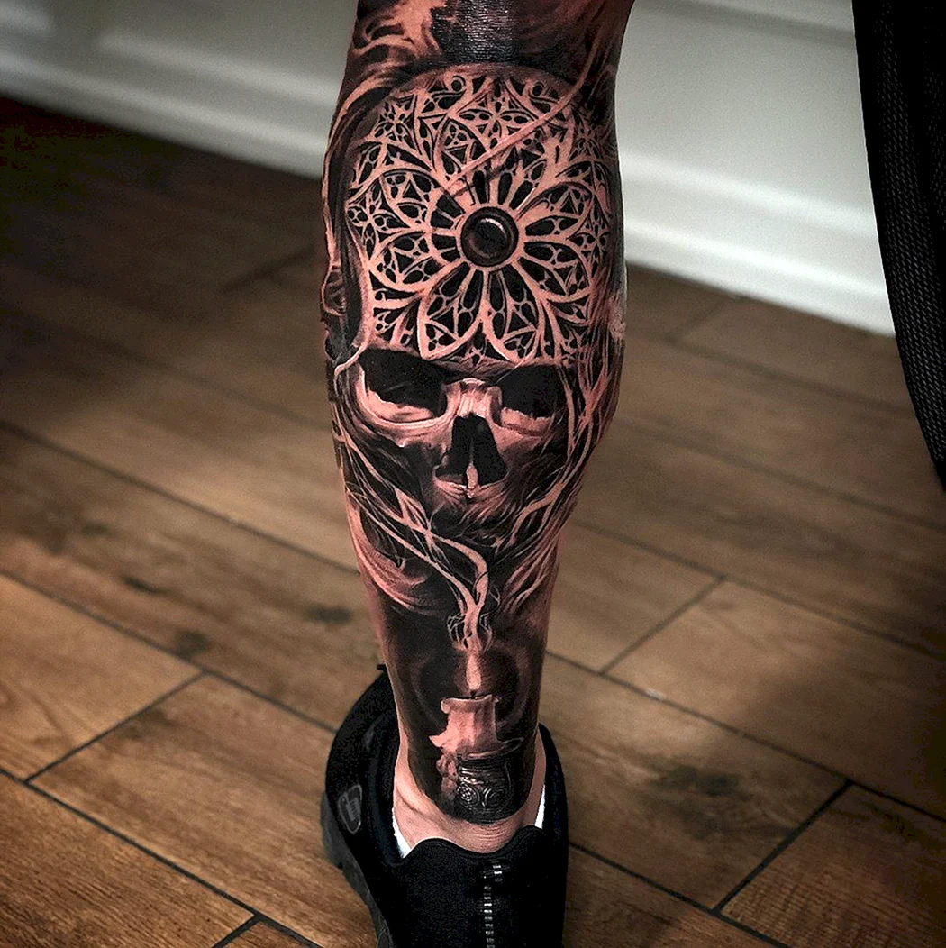 Тату на ноге мужские