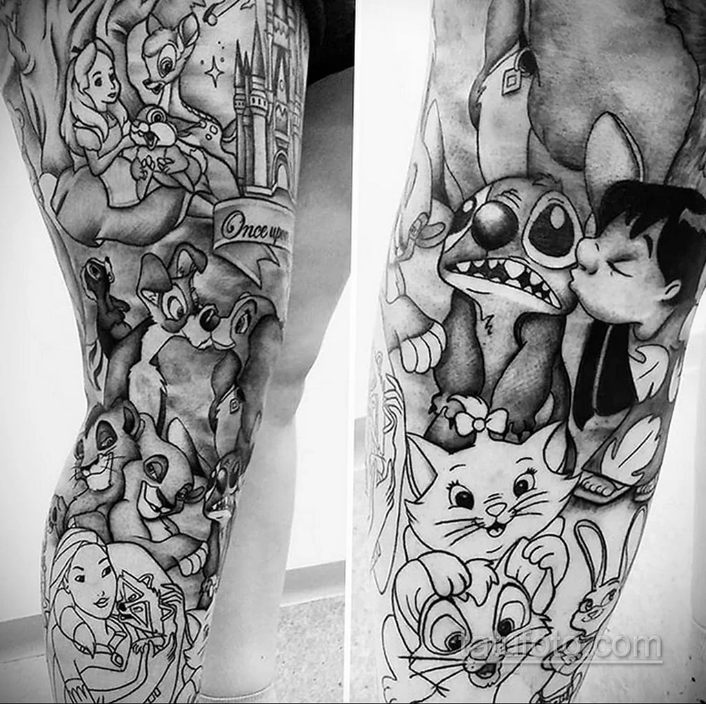 Мультяшные рукава тату