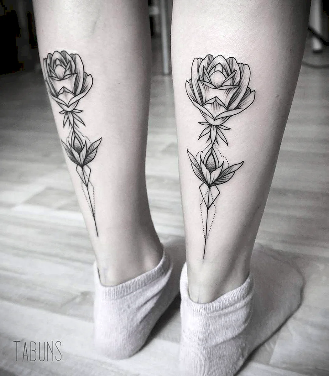 Тату на икре женские