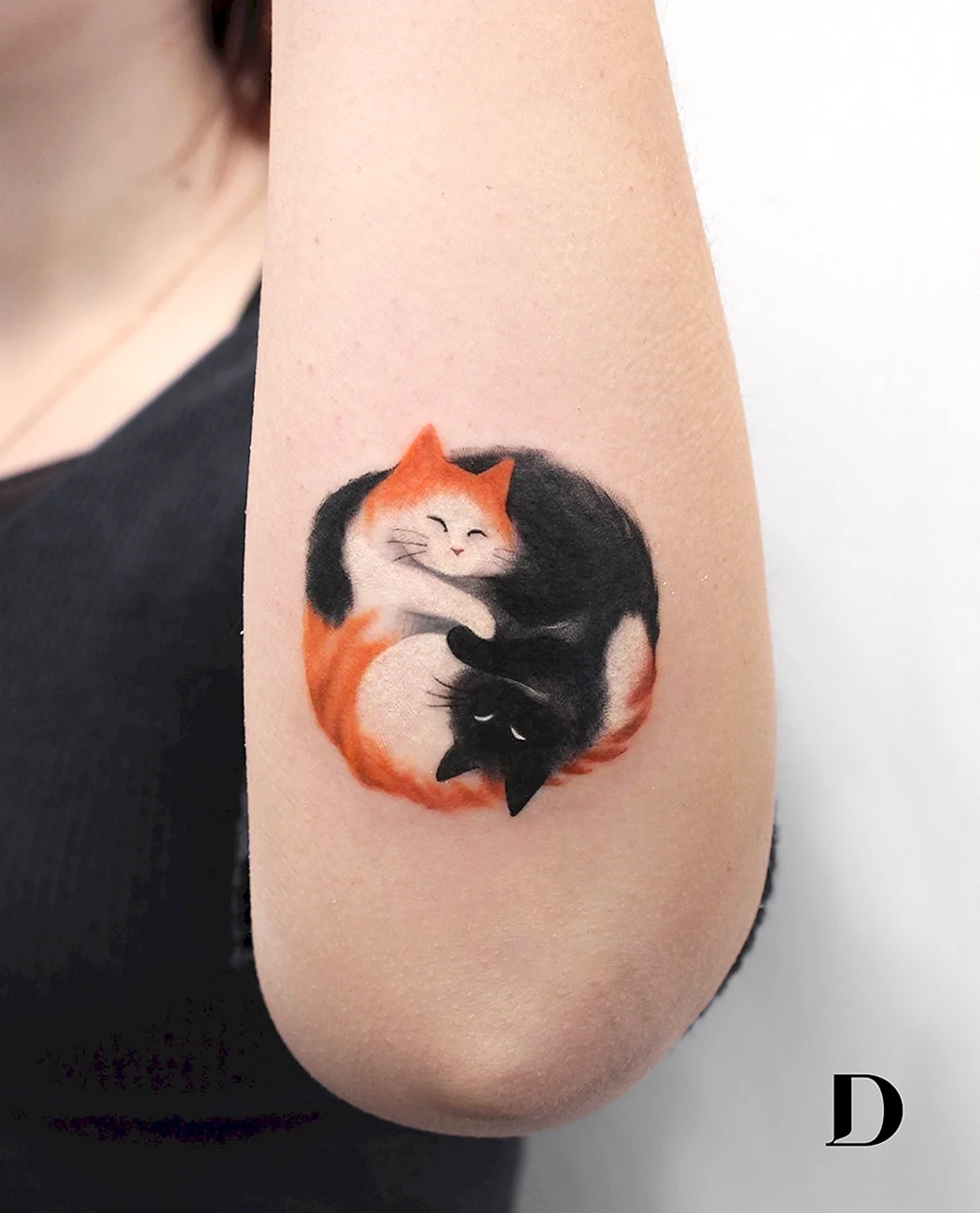 Кот и лиса тату