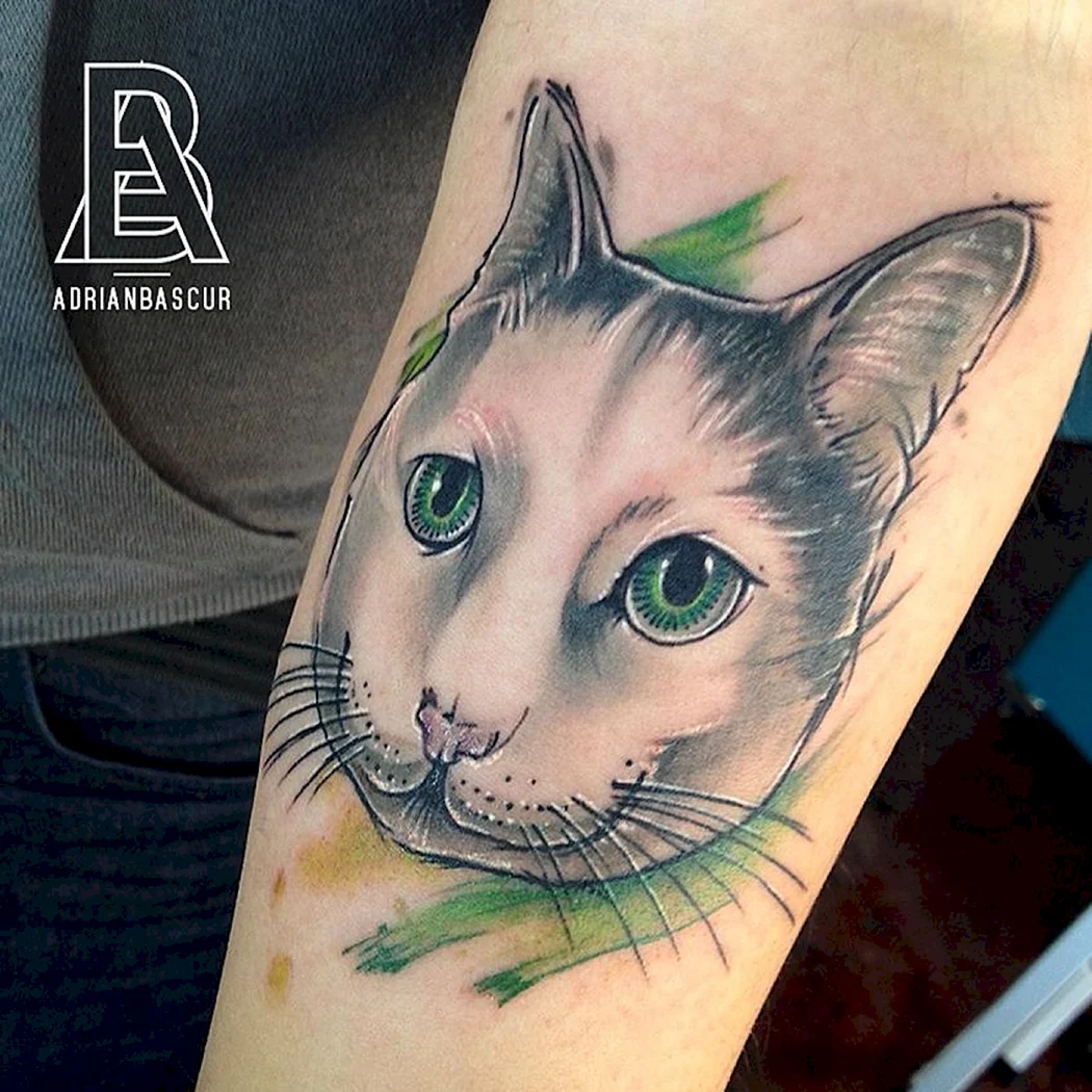 Тату глаза кошки