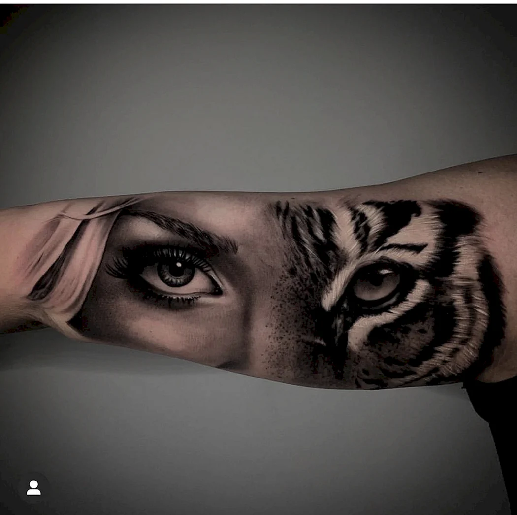 Тигриный глаз тату