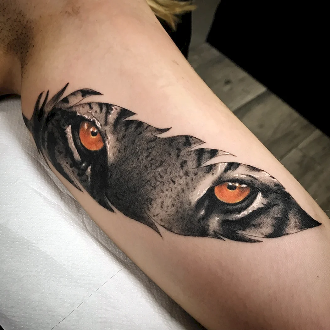 Тату глаза тигра