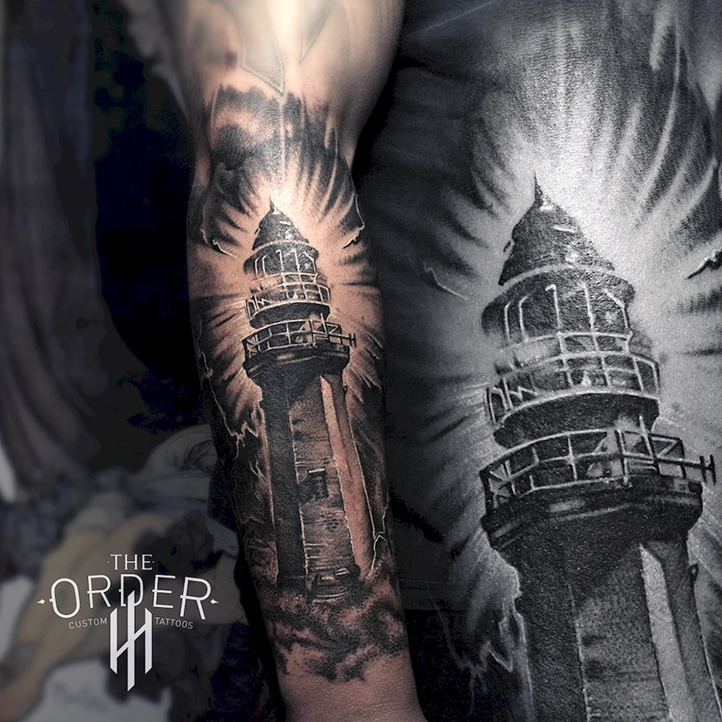 Тату Маяк для мужчин