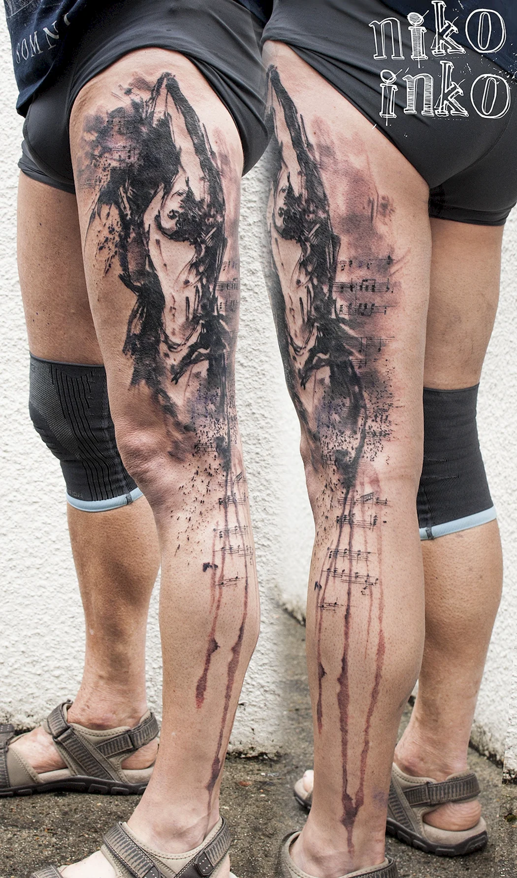 Тату в стиле рваной кожи