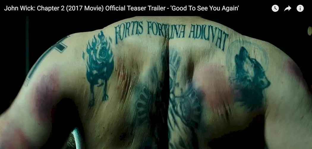 Тату Джона Уика на спине