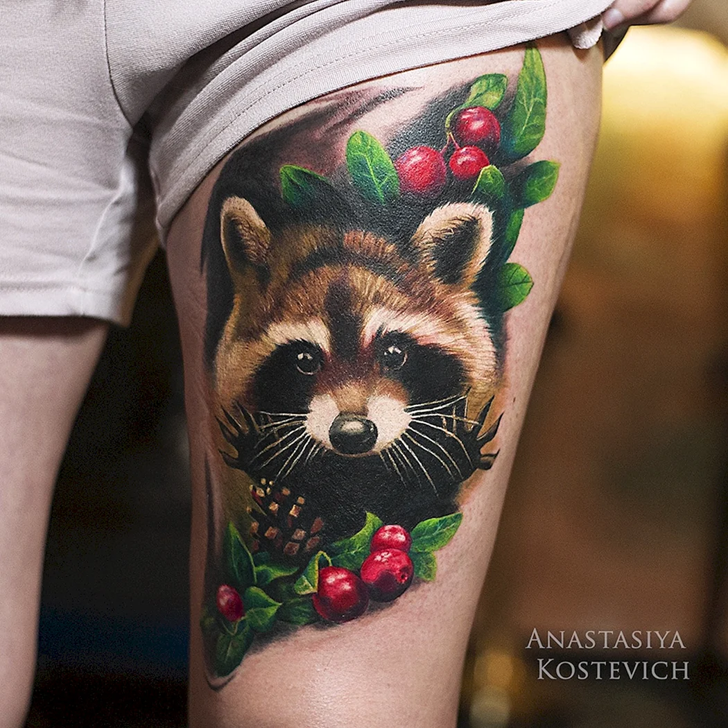 Тату енот полоскун