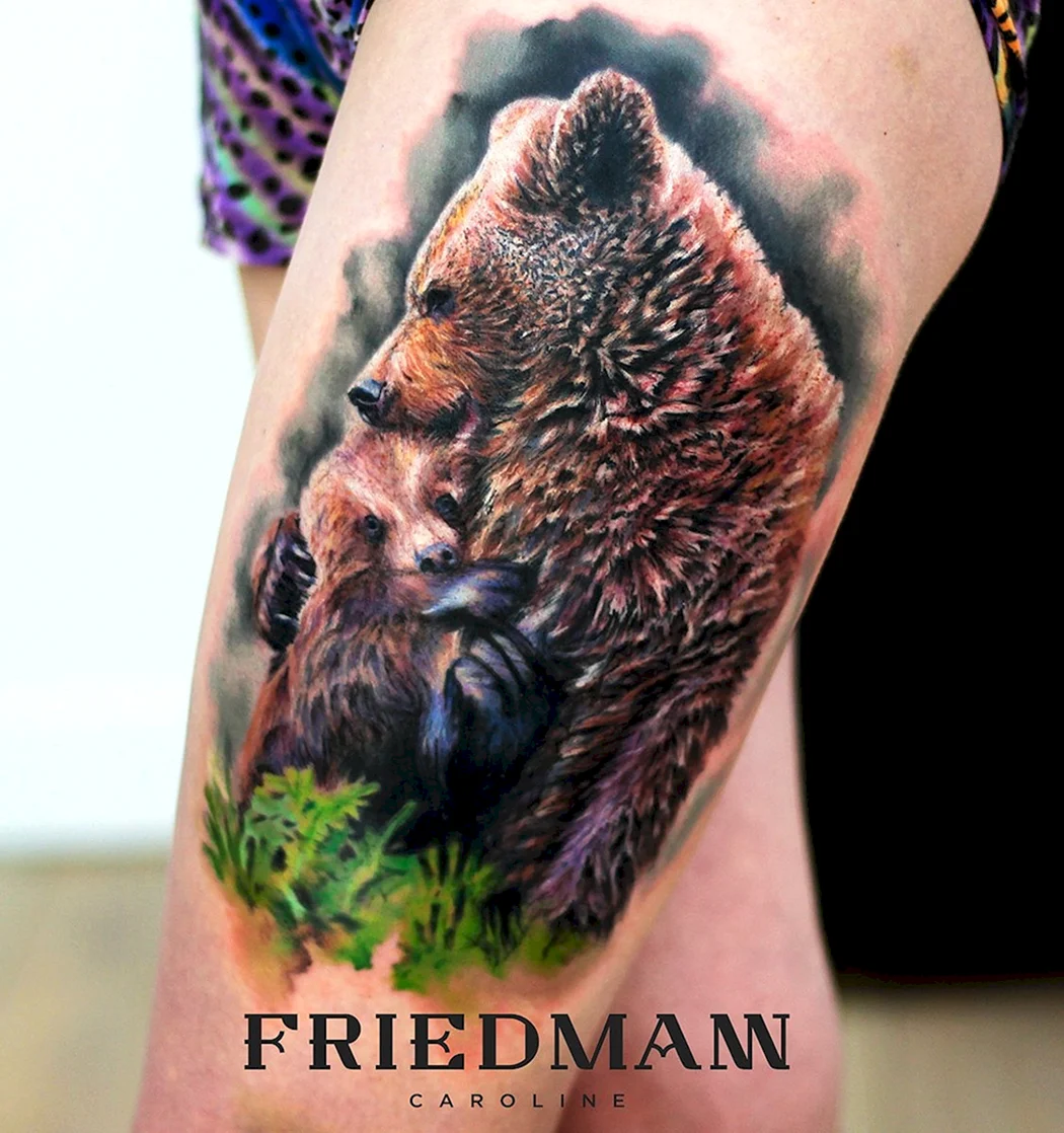 Тату медведь