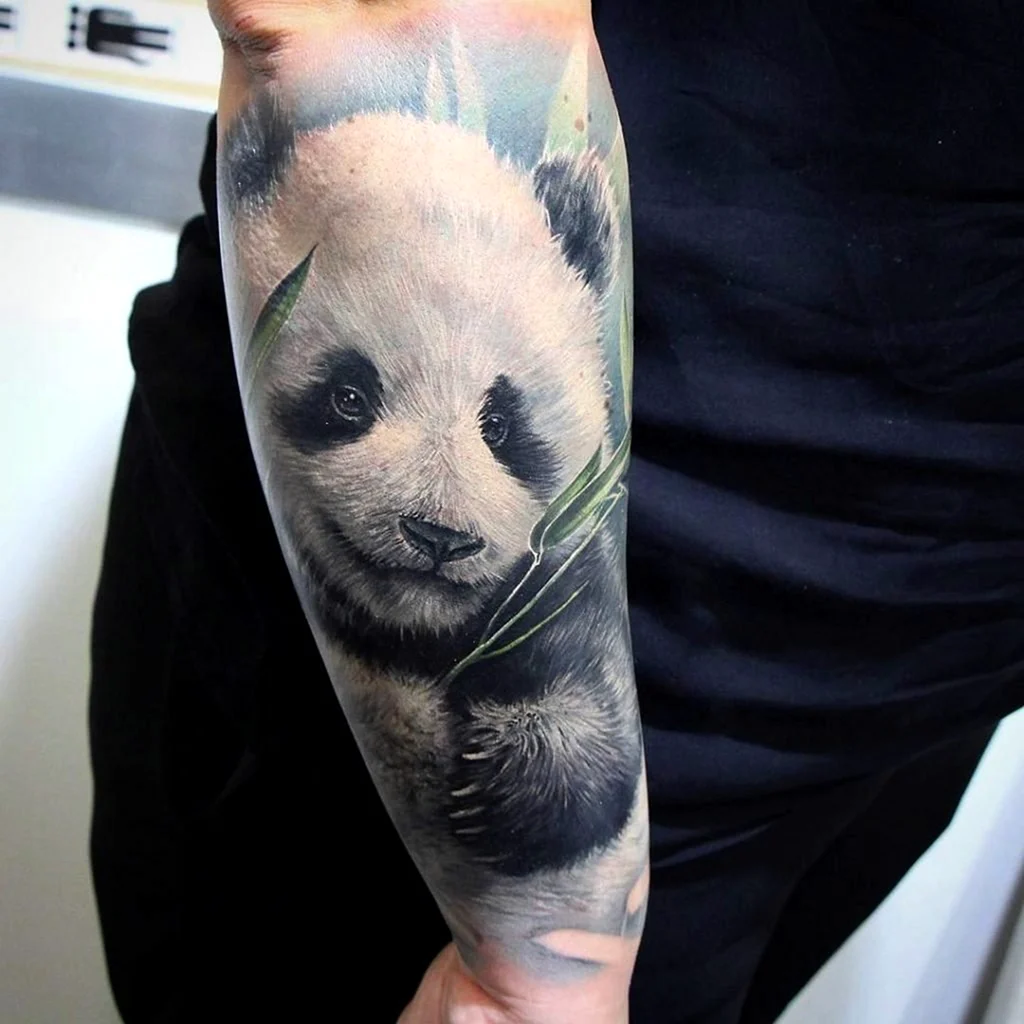 Тату Панда реализм