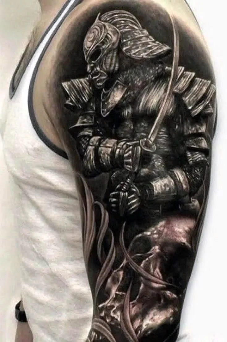 Тату Самурай на плече мужские