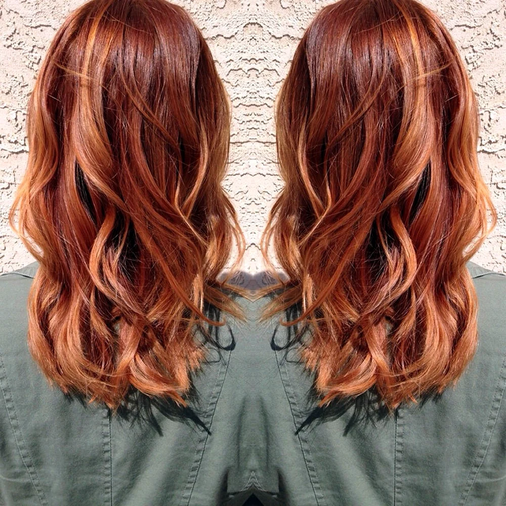 Медное омбре балаяж