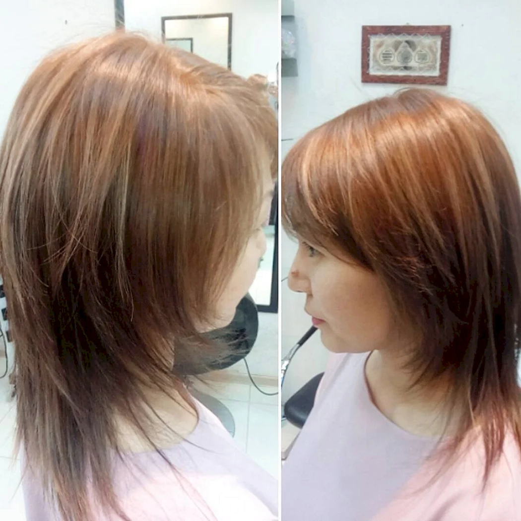 Каскад спереди на средние волосы