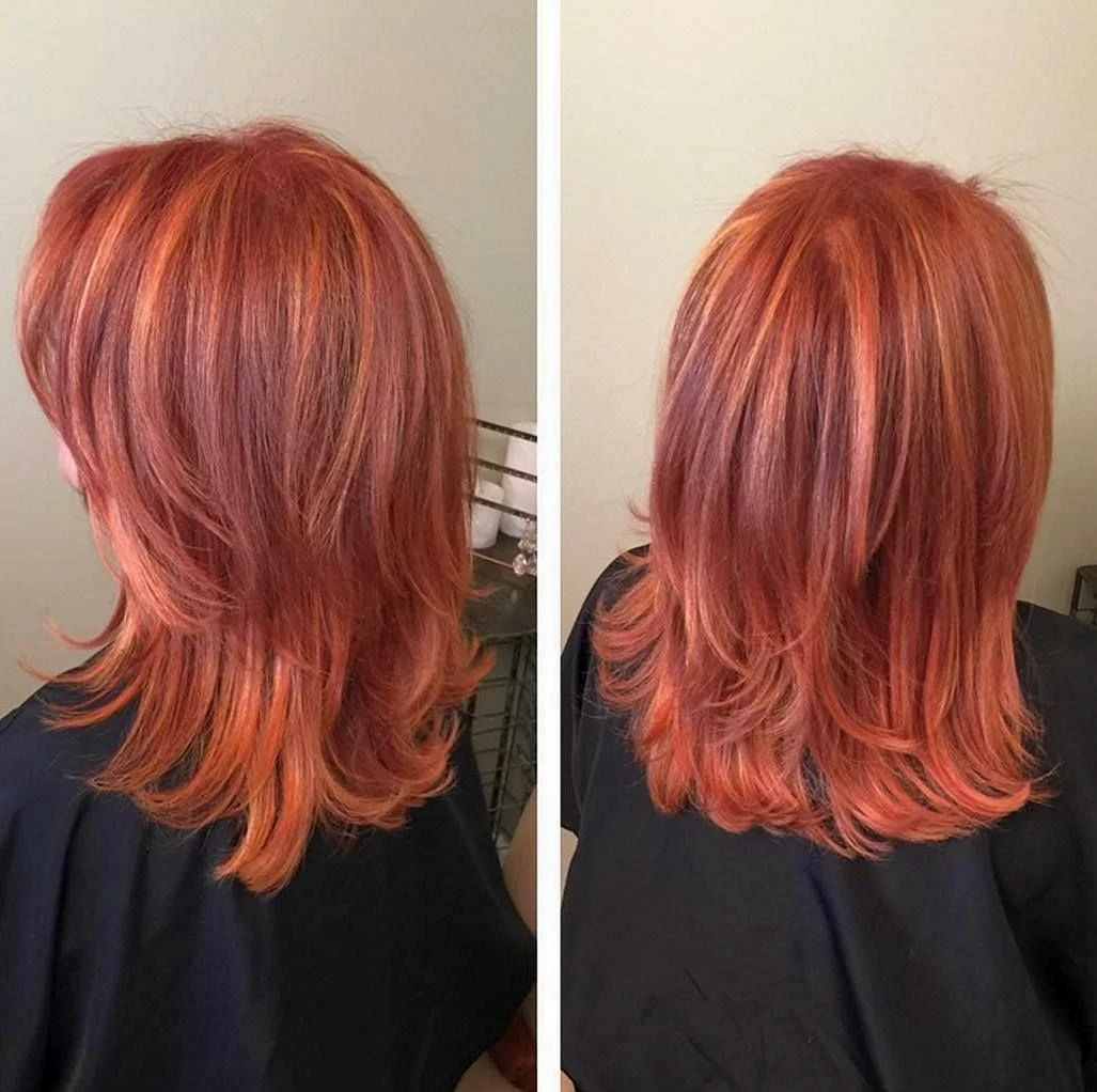 Мелирование волос на рыжие волосы короткие