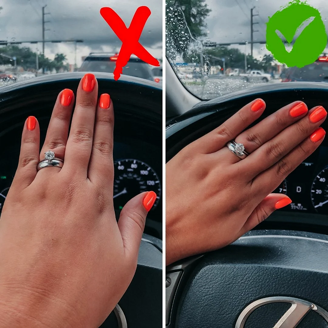 Красиво сфоткать маникюр в машине