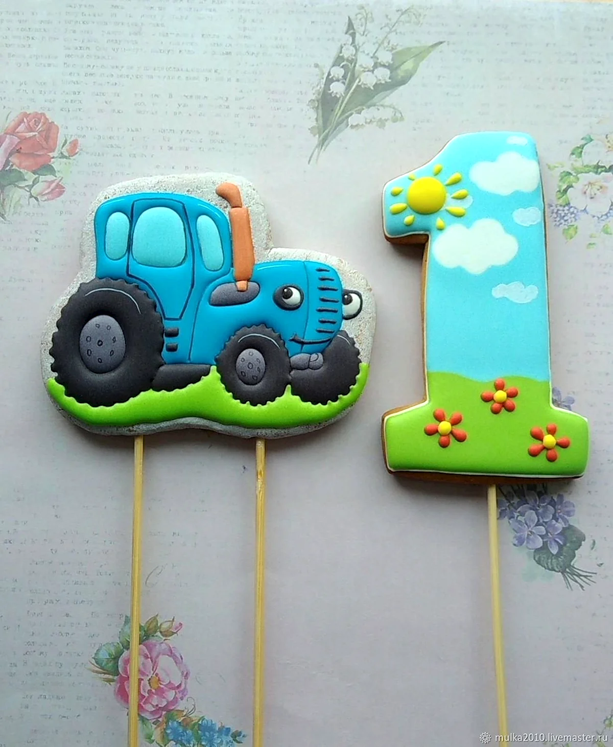 Имбирные пряники синий трактор