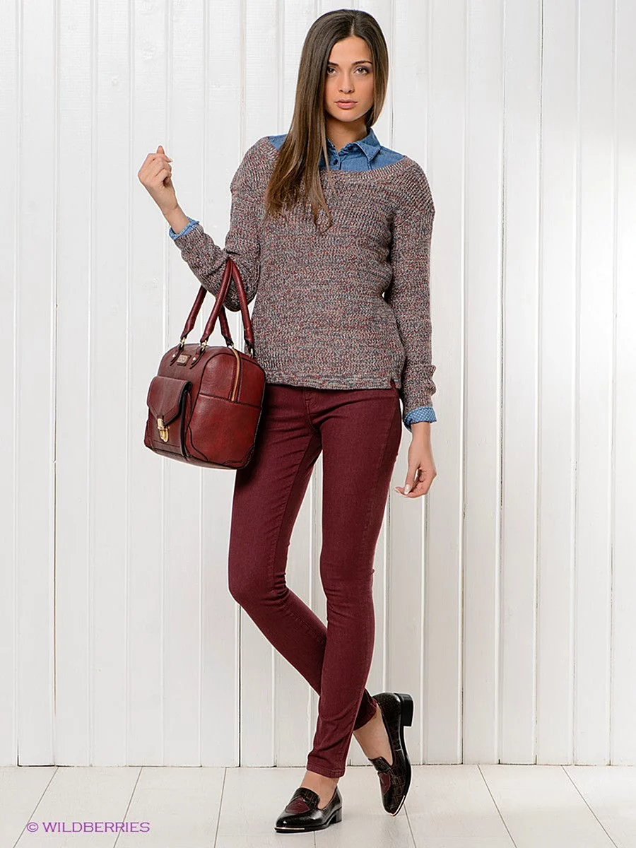 Томми Хилфигер женские брюки бордовые