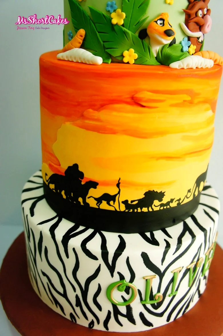 Двухъярусный торт Король Лев