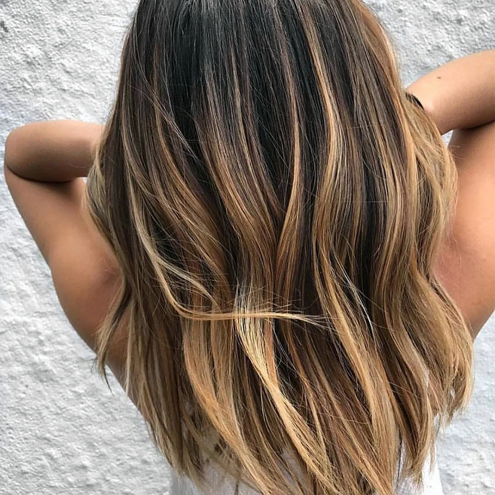 Мелирование на тёмно руссые волосы