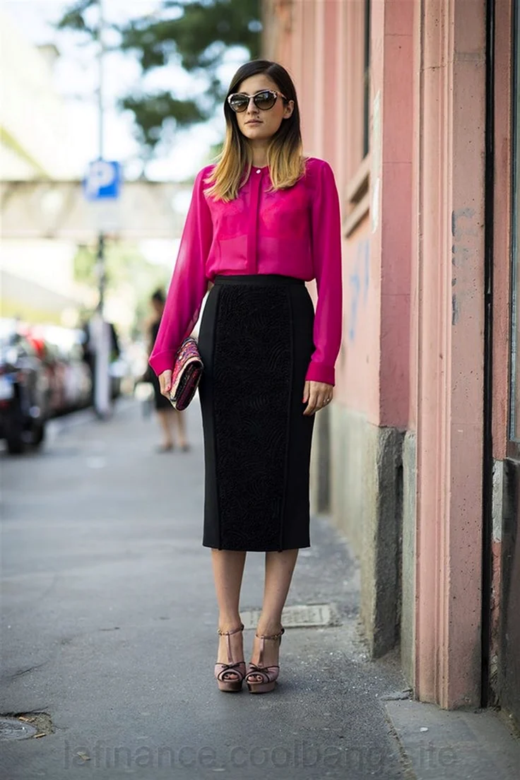 Образ с юбкой карандаш ниже колена