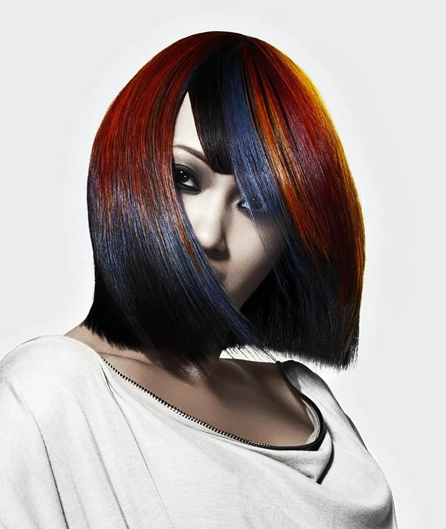 Креативное окрашивание волос на каре