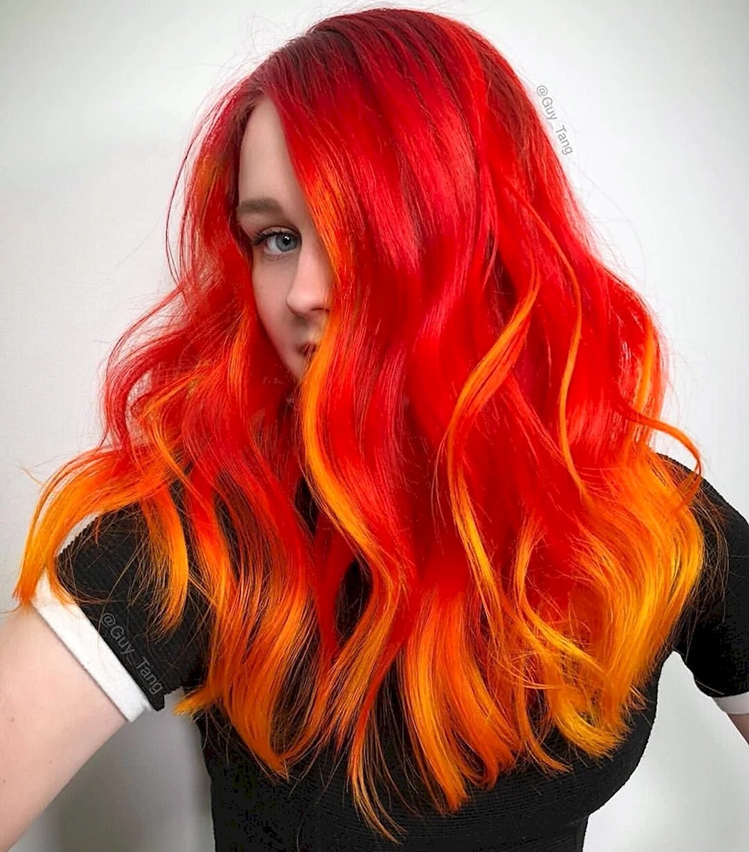 Ярко рыжий балаяж