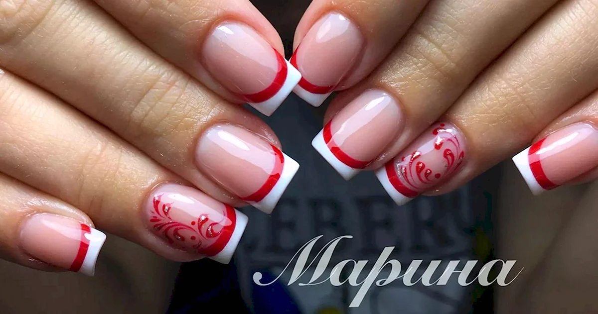 Френч красный с белым