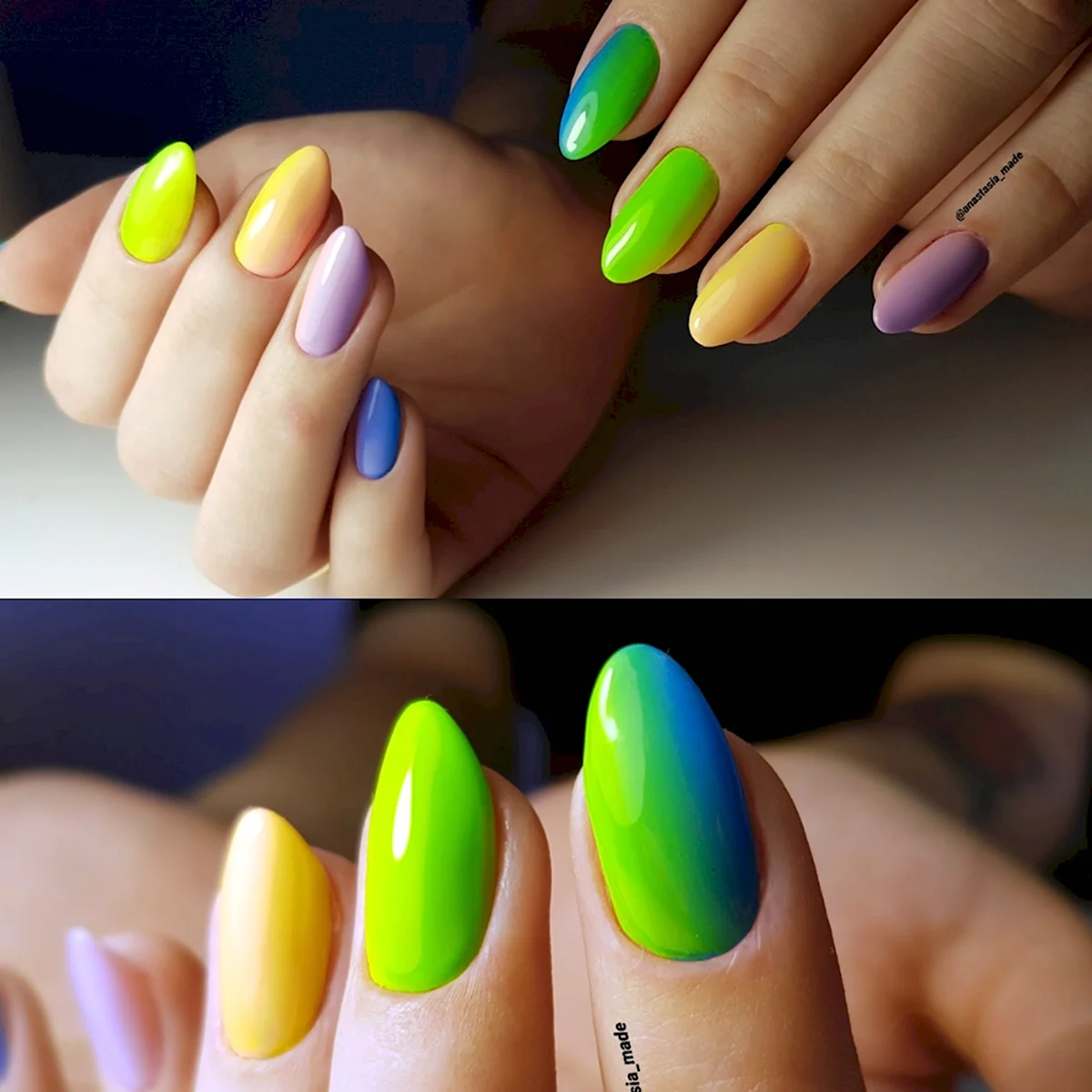 Ногти желто зеленые
